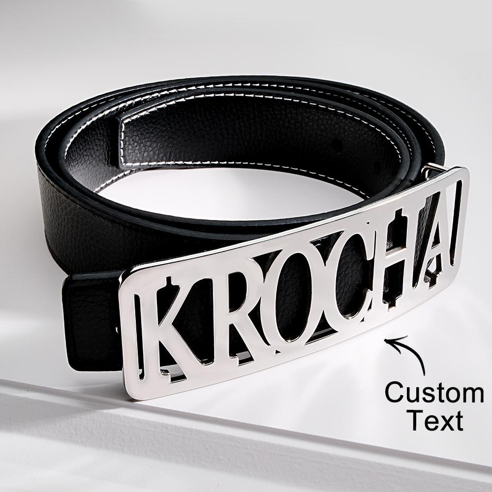 Custom Square Frame Name Belt Buckle with Free Belt Gift For Him - Myphotowallet