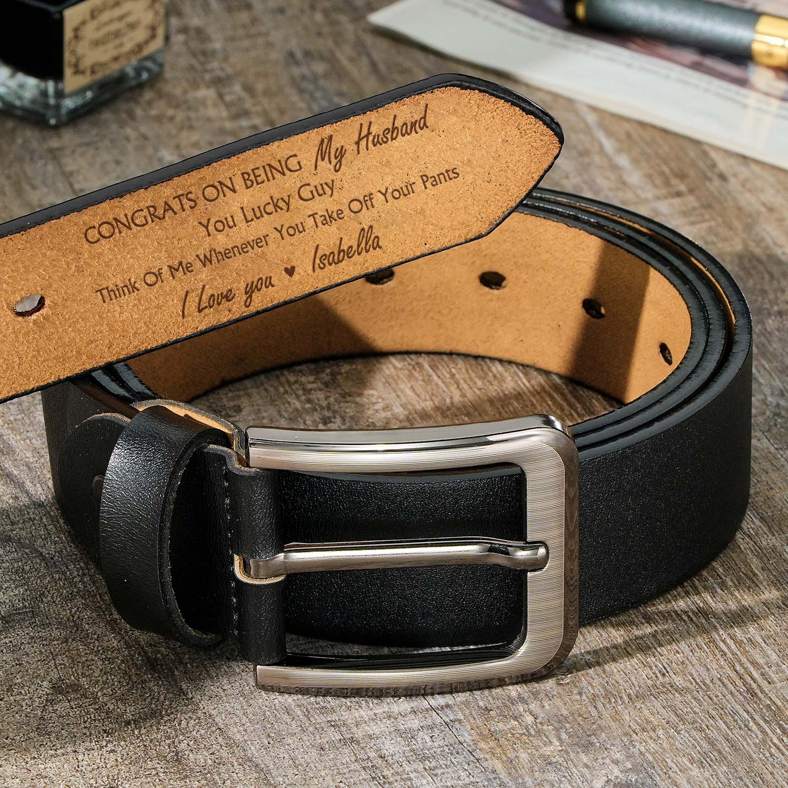 Gifts for Husband or Boyfriend Custom Engraved Leather Belt Personalized Name Belts