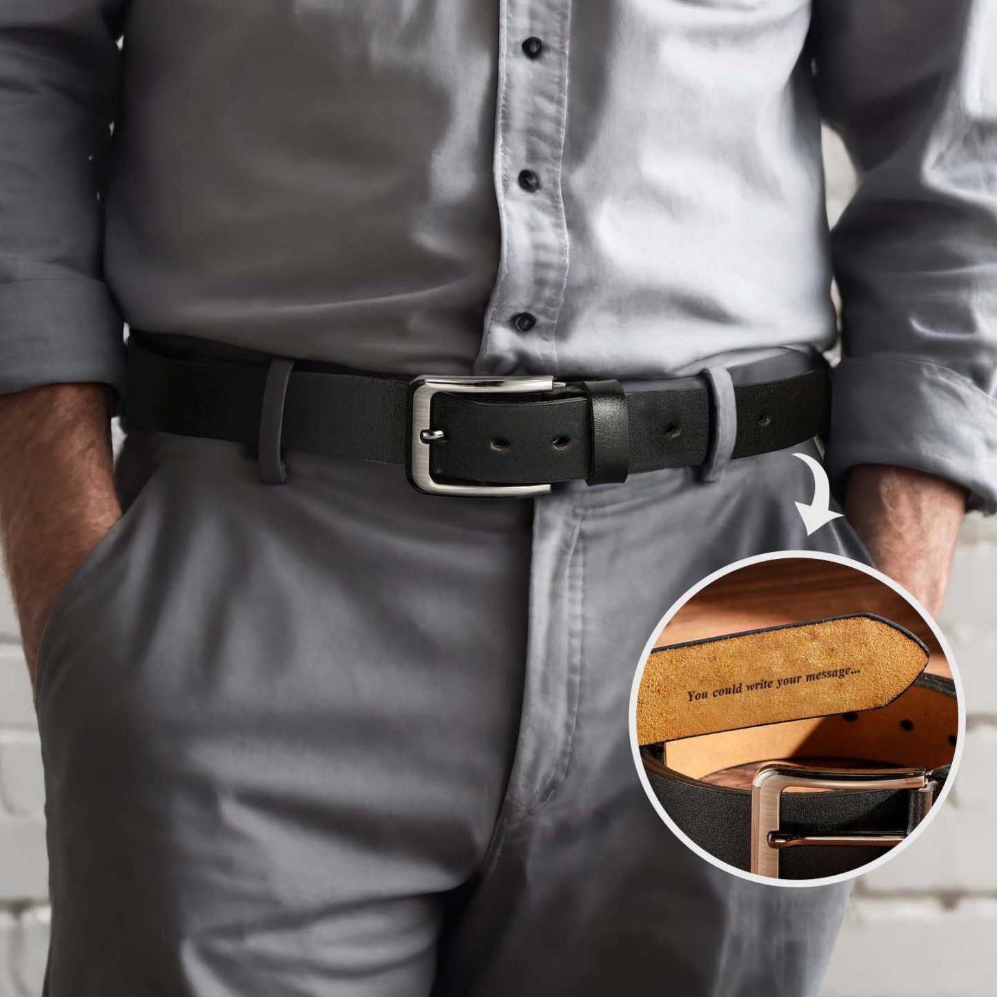 Personalized Name Leather Men's Belt, Engraved Brown Belt,You could write your message