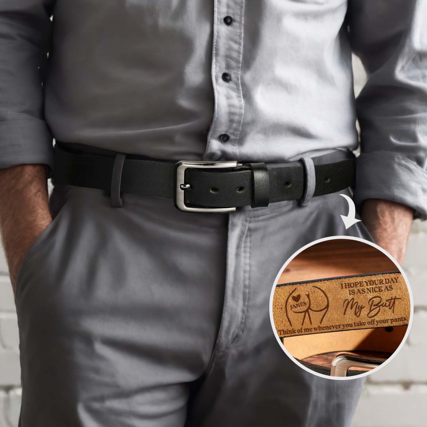 I Hope Your Day Is Nice - Personalized Engraved Leather Belt
