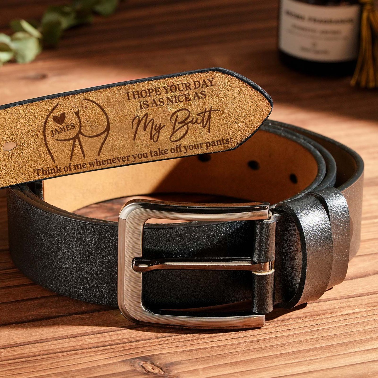 I Hope Your Day Is Nice - Personalized Engraved Leather Belt