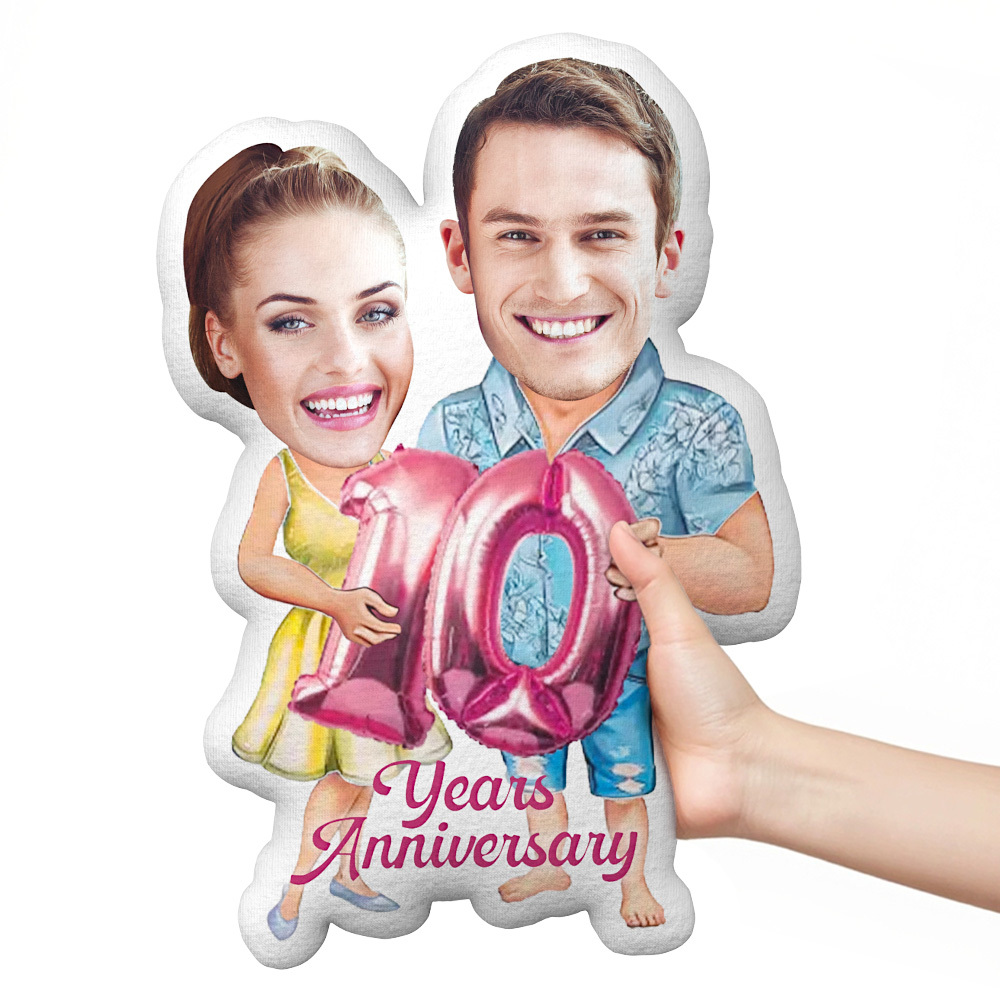 Custom Anniversary Pillow Personalized Face and Years Best Anniversary Gift for Couples & Friends - MyFaceTshirt