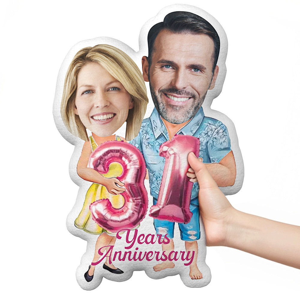 Custom Anniversary Pillow Personalized Face and Years Best Anniversary Gift for Couples & Friends - MyFaceTshirt