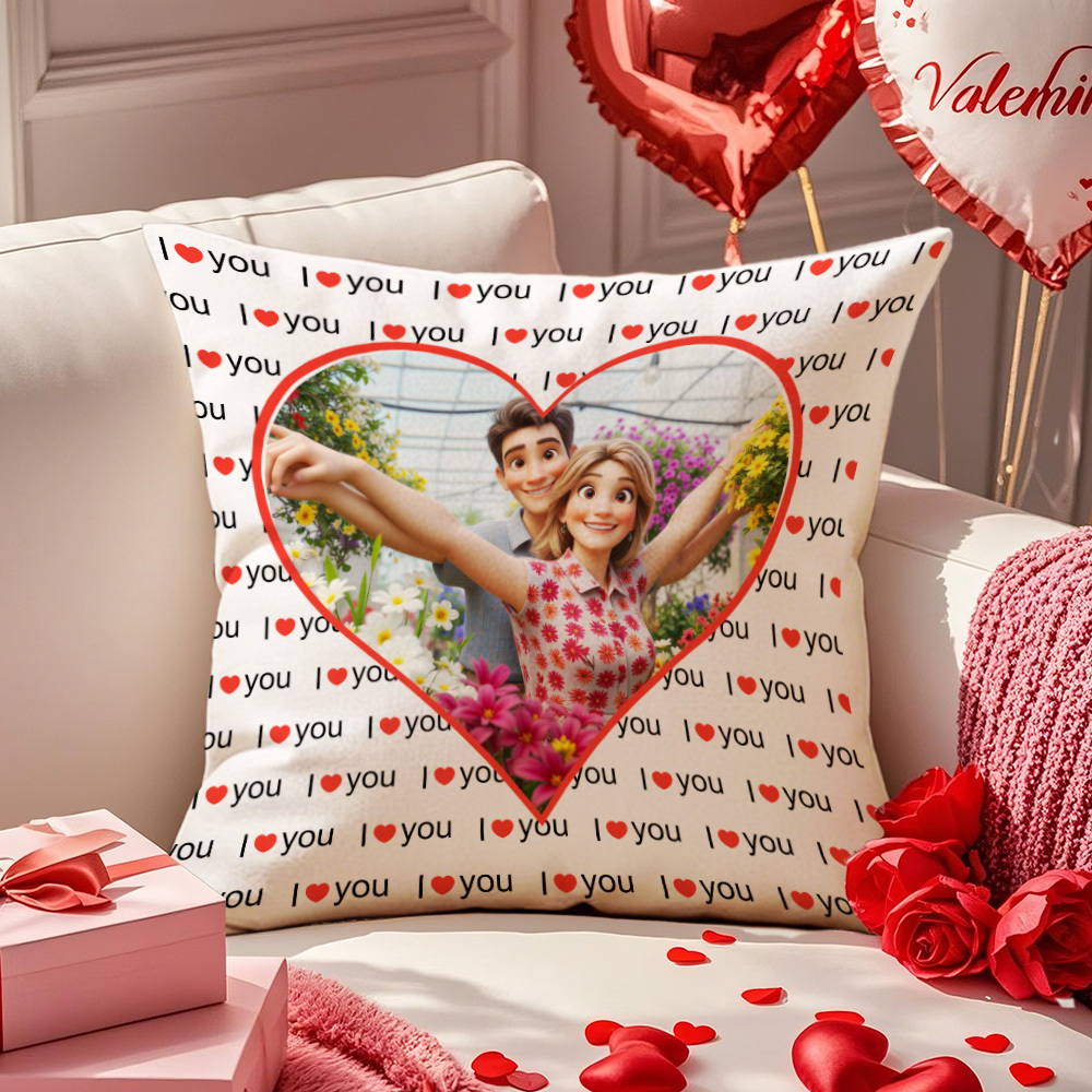 Valentine's Day Gifts I Love You Cartoon Couple Pillow