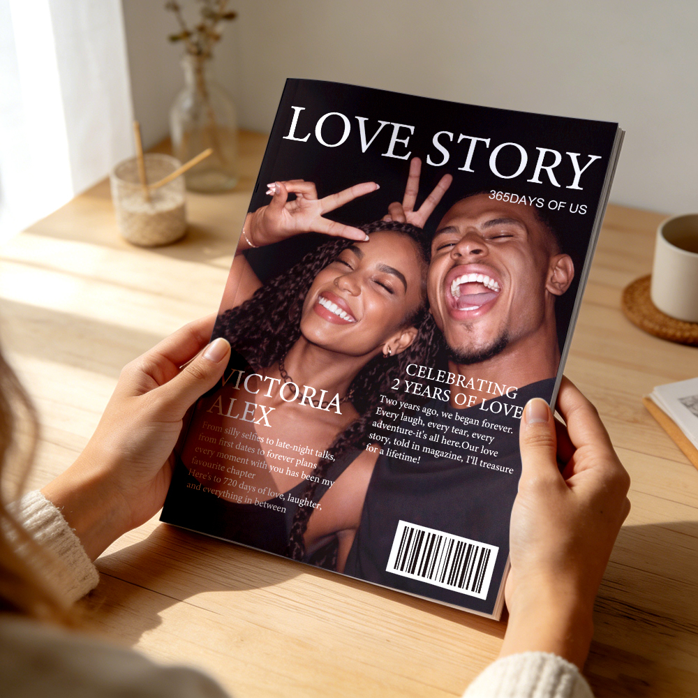 Personalized LOVE STORY Magazine for Couples on Valentine's Day -