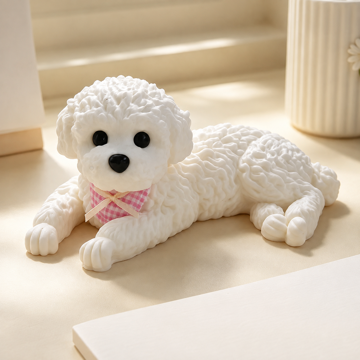 Cute Teddy Dog Squeeze Toy – Soft Stress Relief Puppy Desk Ornament Gift