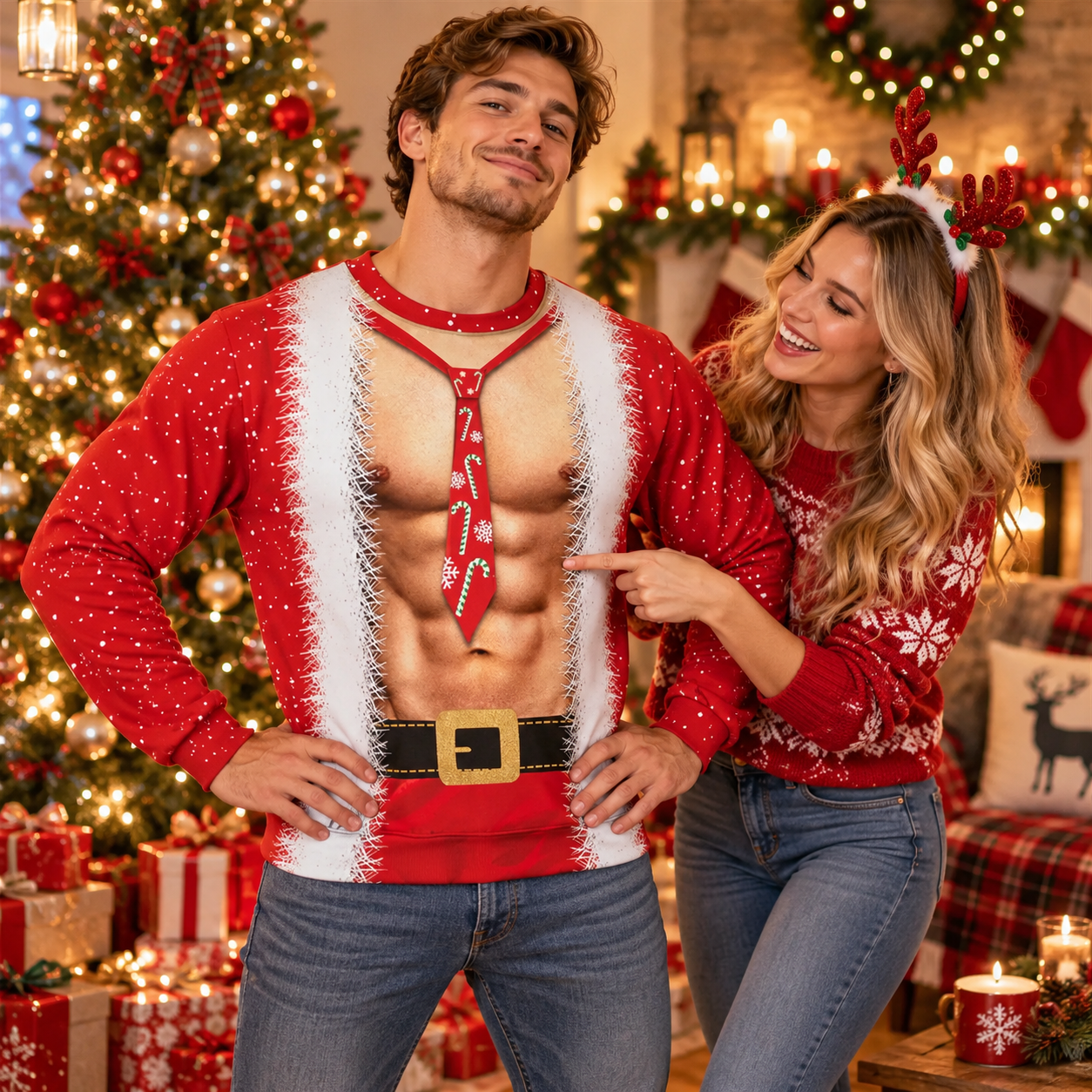 Funny Christmas Sweatshirt for Men & Women – Ugly Christmas Pullover, Novelty White Elephant Gift Idea, Holiday Crewneck Sweatshirt