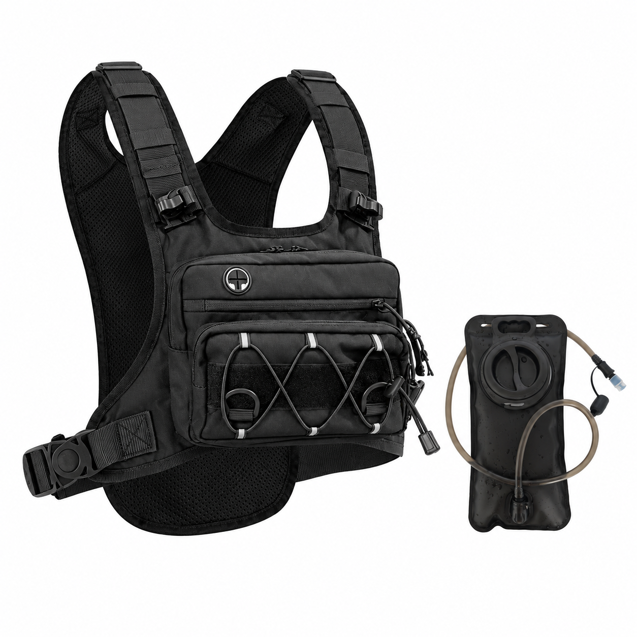 Running Vest for Men Tactical Hydration Backpack Adjustable Lightweight Chest Pack for Marathon Hunting Cycling