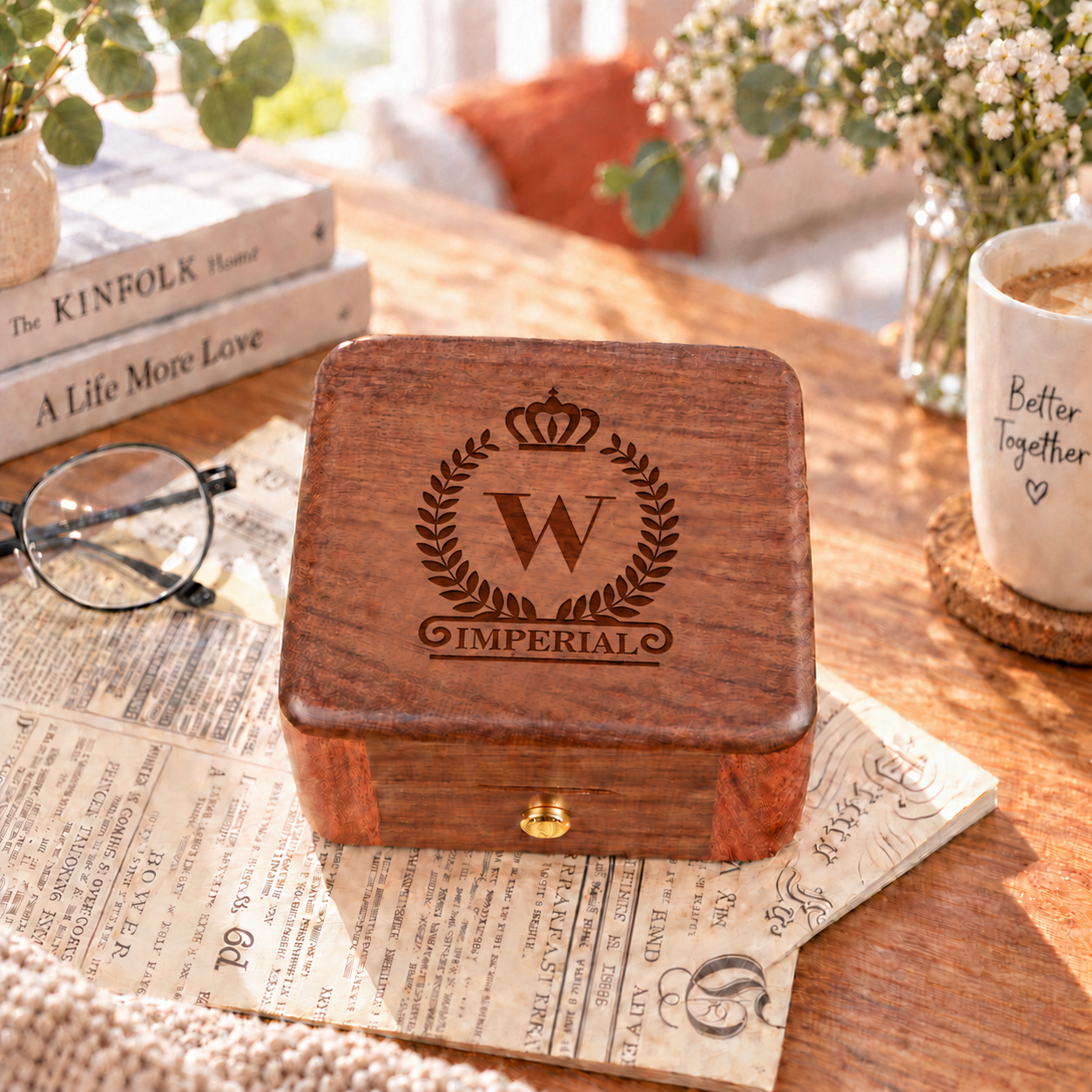 Personalized Wooden Record Player Music Box with Photo & Engraving - Perfect Anniversary & Wedding Gift for Couples