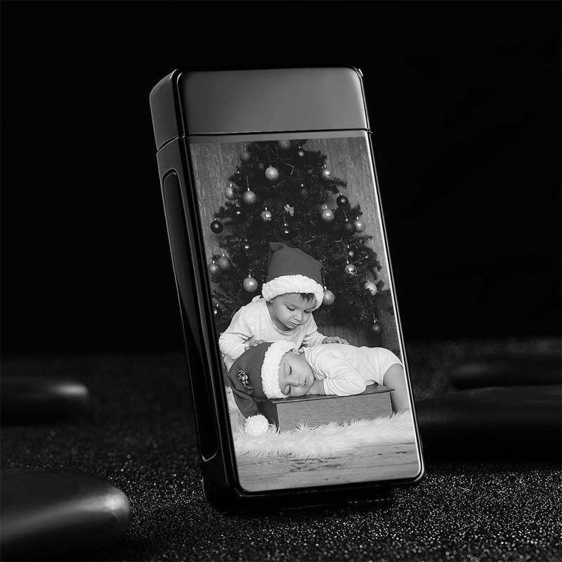 Christmas Gifts Photo Lighter Custom Photo Engraved Lighter Black Valentine's Gift