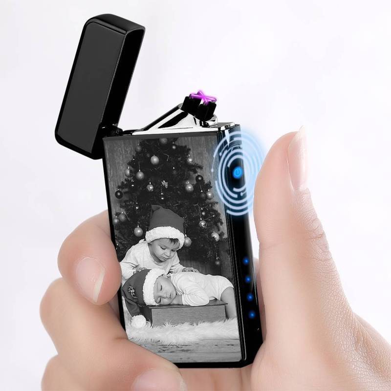 Christmas Gifts Photo Lighter Custom Photo Engraved Lighter Black Valentine's Gift
