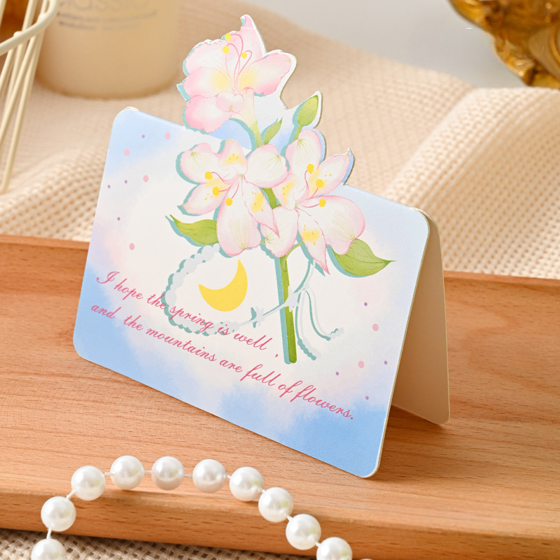 3D Floral Bouquet Greeting Card - Hand-Painted Rose Decor with Message Card for Romantic Gifts