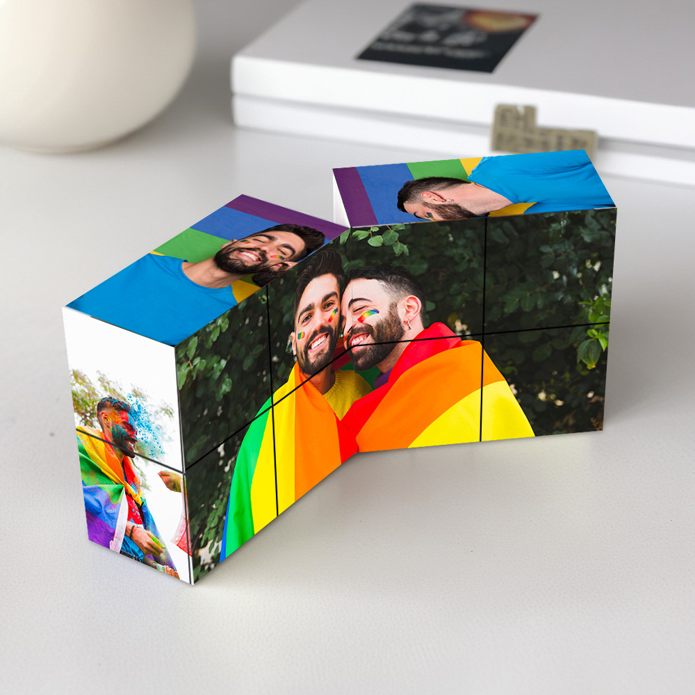 Personalized Photo Cube LGBT Love is Love Memorial Gift