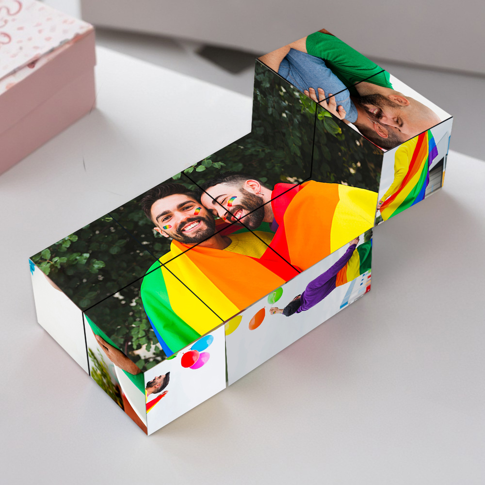 Personalized Photo Cube LGBT Love is Love Memorial Gift