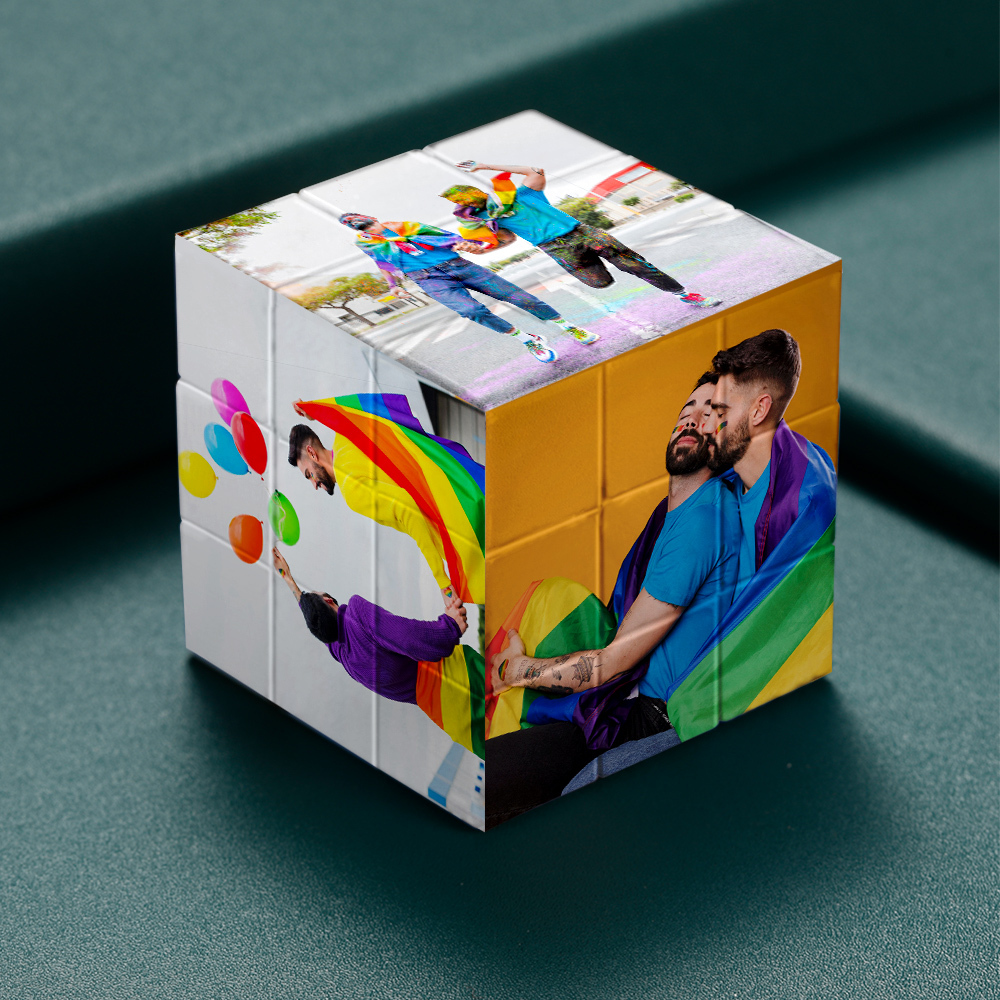 Personalized LGBT Photo Cube Love Gift for Homosexual Person