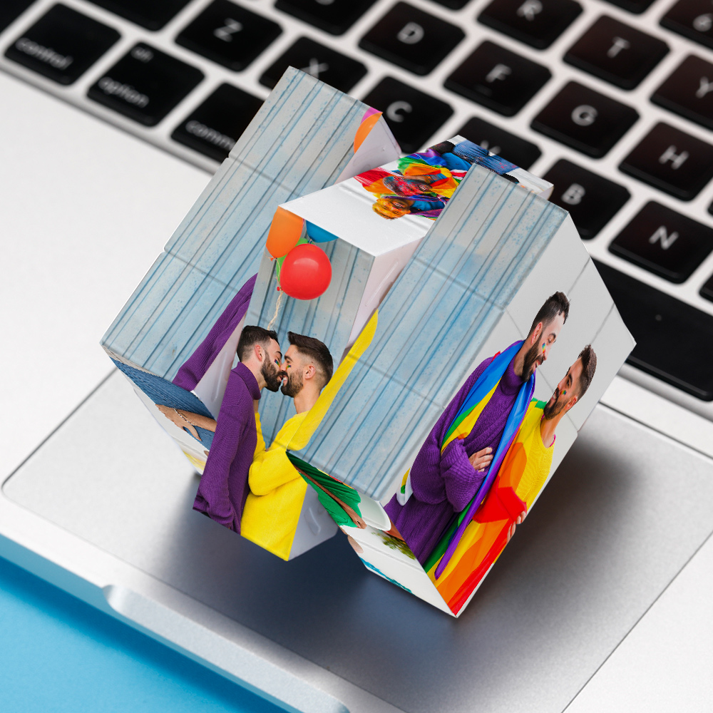 Personalized LGBT Photo Cube Love Gift for Homosexual Person