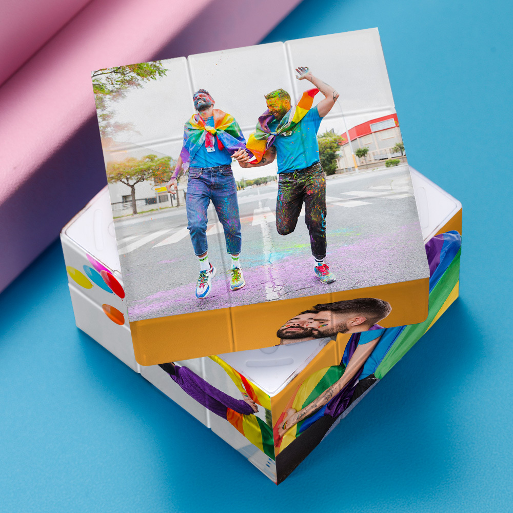 Personalized LGBT Photo Cube Love Gift for Homosexual Person
