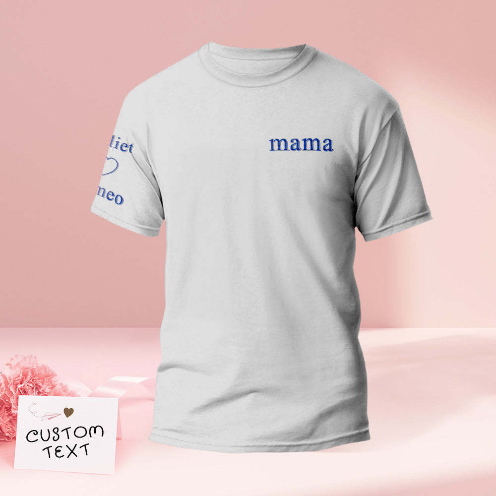 Custom Engraved T-shirt Color Embroidery Mother's Day Gifts - 