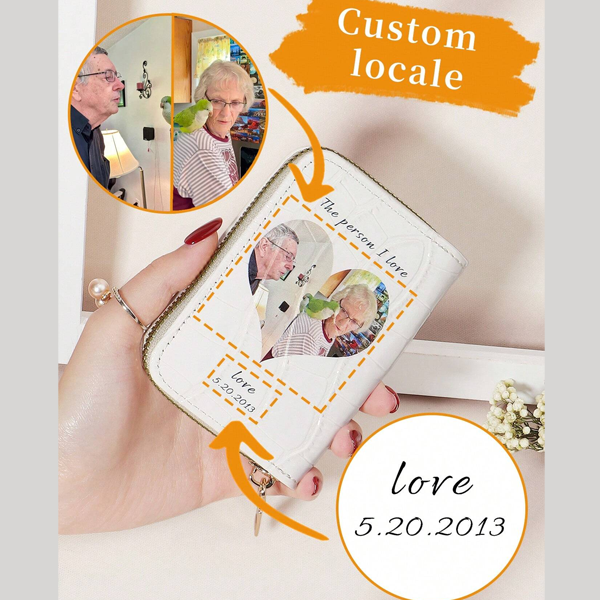 Customized Crocodile Pattern Fashion Multi-Card Holder Wallet, Personalized Photo & Signature, Gift For Couples, Mother's Day, Birthday Purses And Bags Women