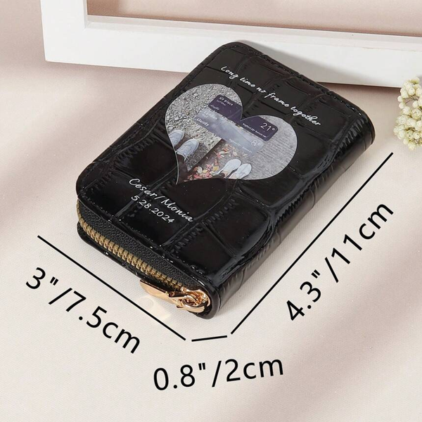 Customized Crocodile Pattern Fashion Multi-Card Holder Wallet, Personalized Photo & Signature, Gift For Couples, Mother's Day, Birthday Purses And Bags Women