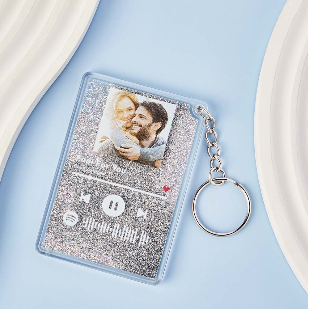 Scannable Spotify Code Quicksand Plaque Keychain Lamp Music and Photo Acrylic Gifts for Her - Myphotowallet