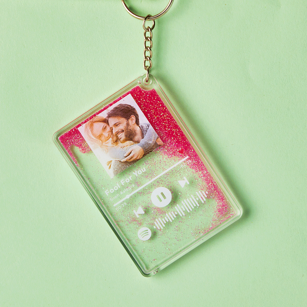 Scannable Spotify Code Quicksand Plaque Keychain Lamp Music and Photo Acrylic Gifts for Her - Myphotowallet