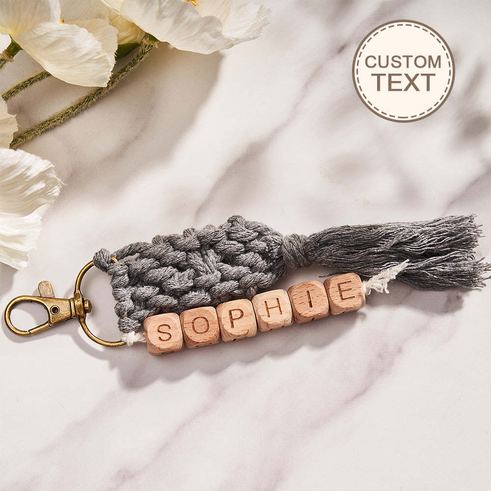 Custom Engraved Pendant Creative Weave Bead Wedding Gifts - Myphotowallet
