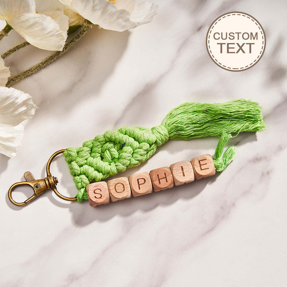 Custom Engraved Pendant Creative Weave Bead Wedding Gifts - Myphotowallet