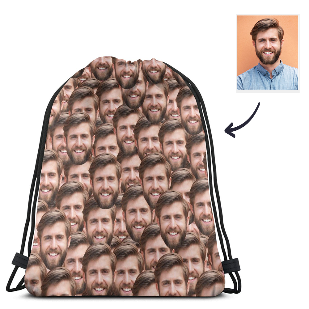 Back To School Gifts Personalized Drawstring Bags Custom Face Drawstring Sportpack - Mash Face - 