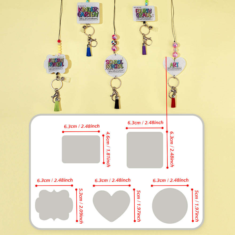 Personalized Glitter Acrylic Beaded Tassel Lanyard with Name Appreciation Graduation Gift for Teacher -