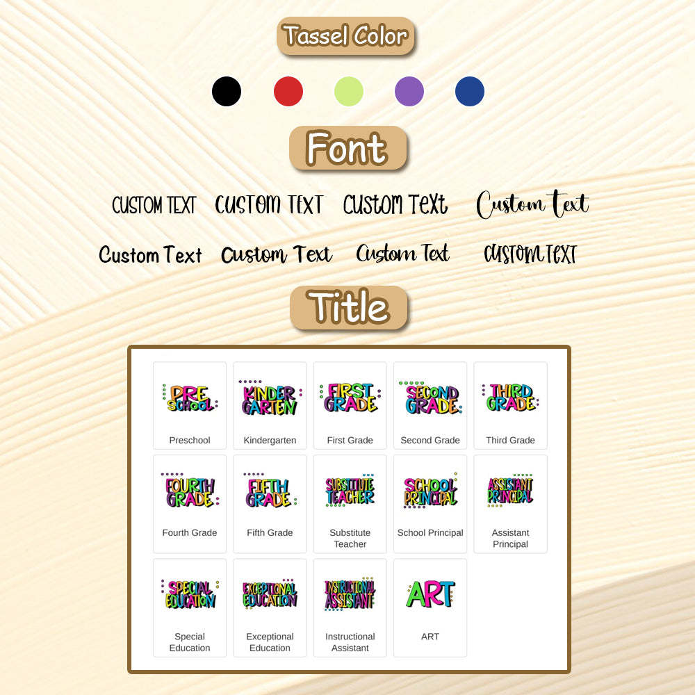 Personalized Glitter Acrylic Beaded Tassel Lanyard with Name Appreciation Graduation Gift for Teacher -