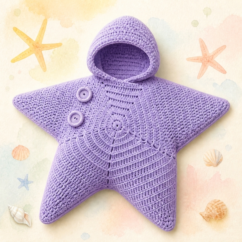 Baby Starfish Sleep Sack – DIY Crochet Kit or Handmade Newborn Star Cocoon, Cozy Baby Photography Prop