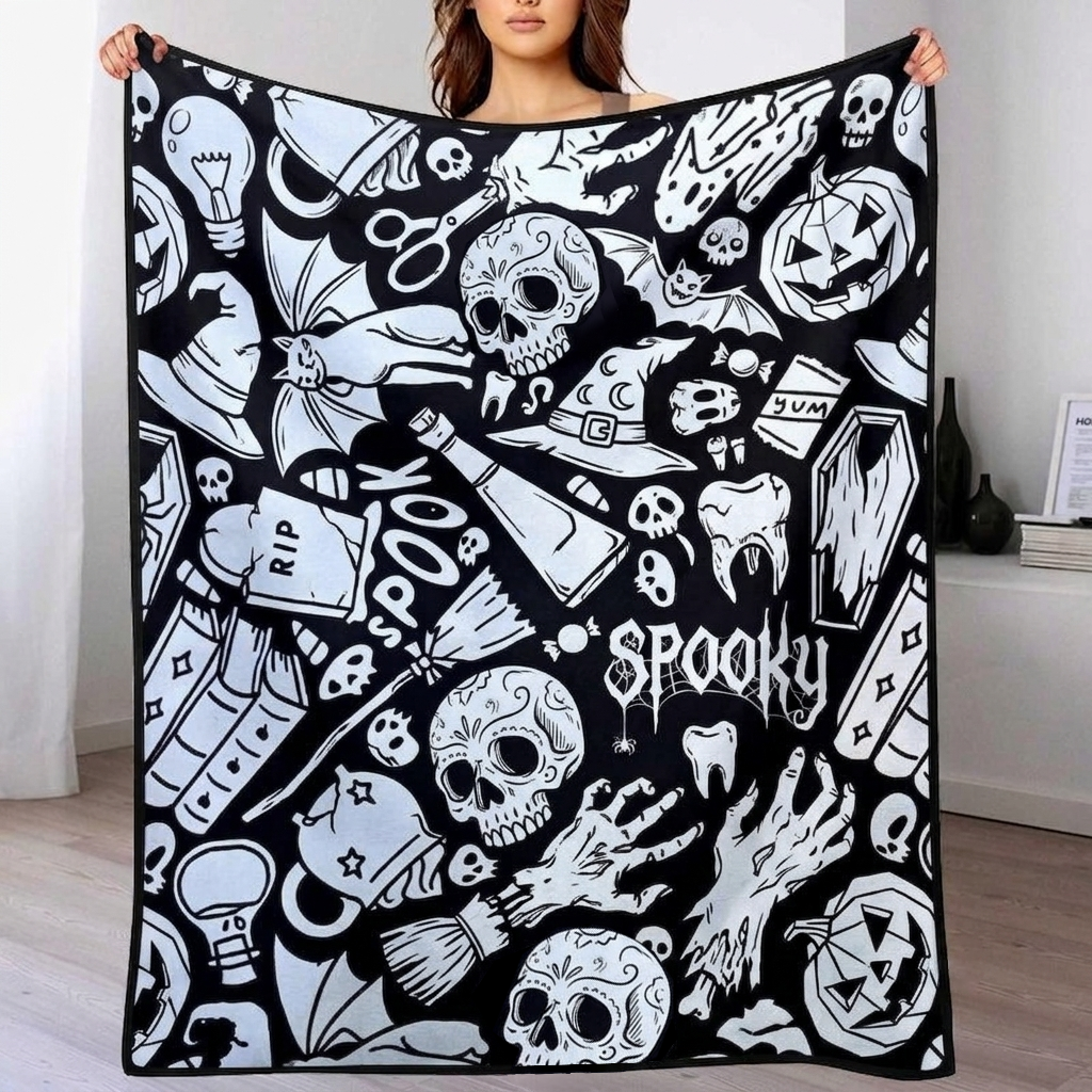 DIY Drawing Blanket (Optional 24-Color Marker Set) Create Your Art Blanket Washable Keepsake Blanket for Kids & Adults