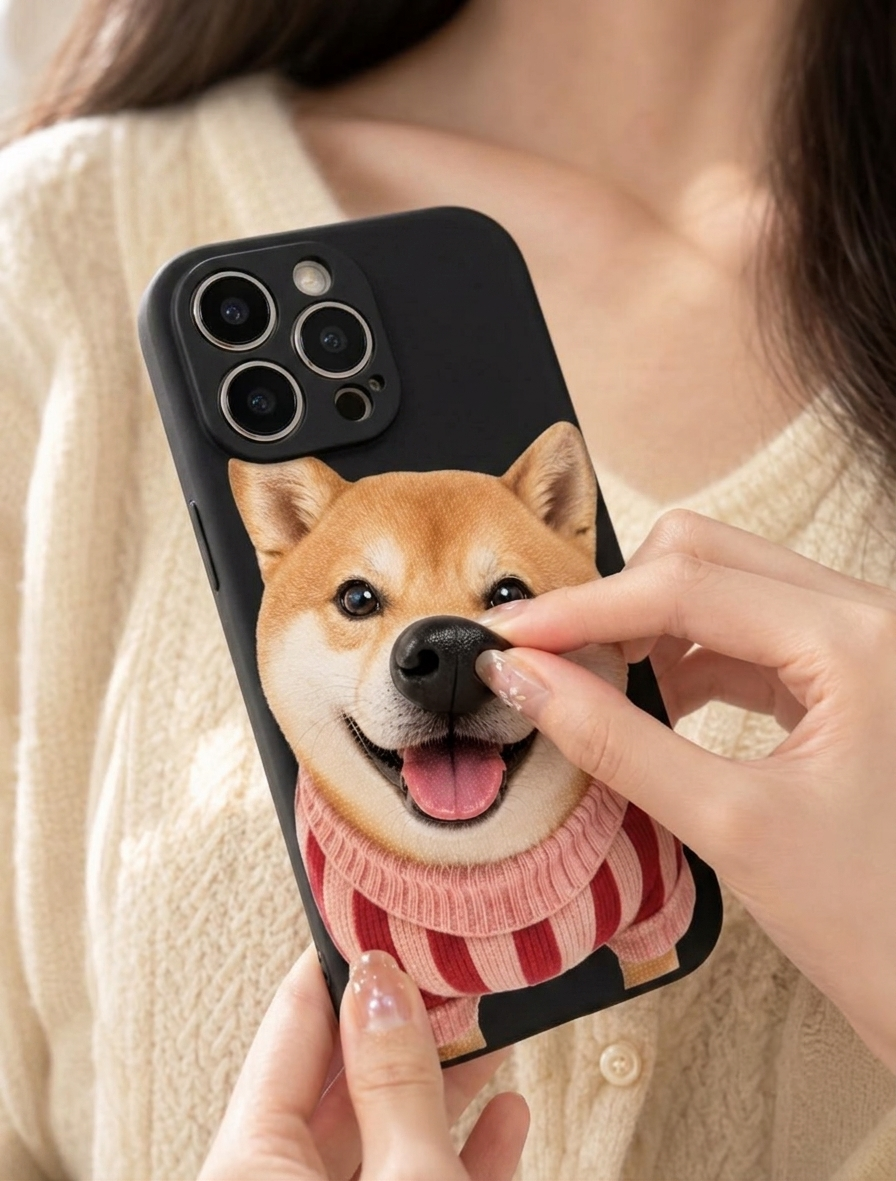 Cute Dog Nose Squishy Phone Case | Soft Kawaii Puppy iPhone Cover