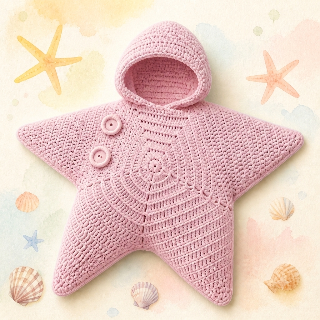 Baby Starfish Sleep Sack – DIY Crochet Kit or Handmade Newborn Star Cocoon, Cozy Baby Photography Prop