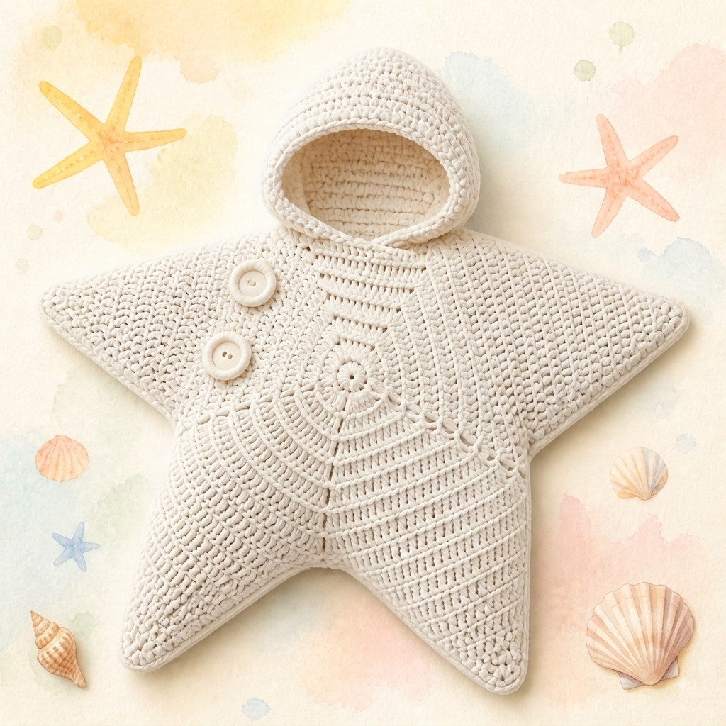 Baby Starfish Sleep Sack – DIY Crochet Kit or Handmade Newborn Star Cocoon, Cozy Baby Photography Prop
