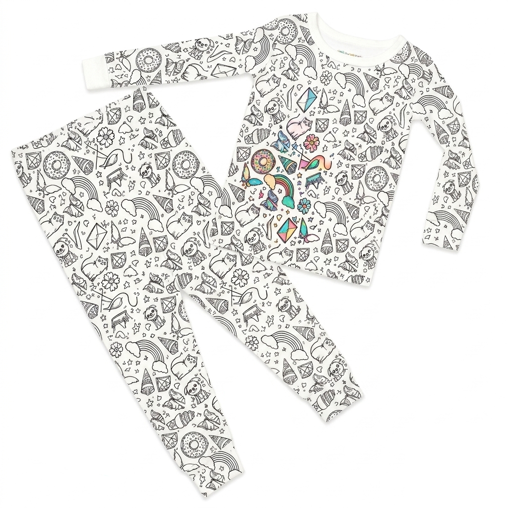 Doodling Pajamas for Kids with 24 Colors Acrylic Paint Markers - 