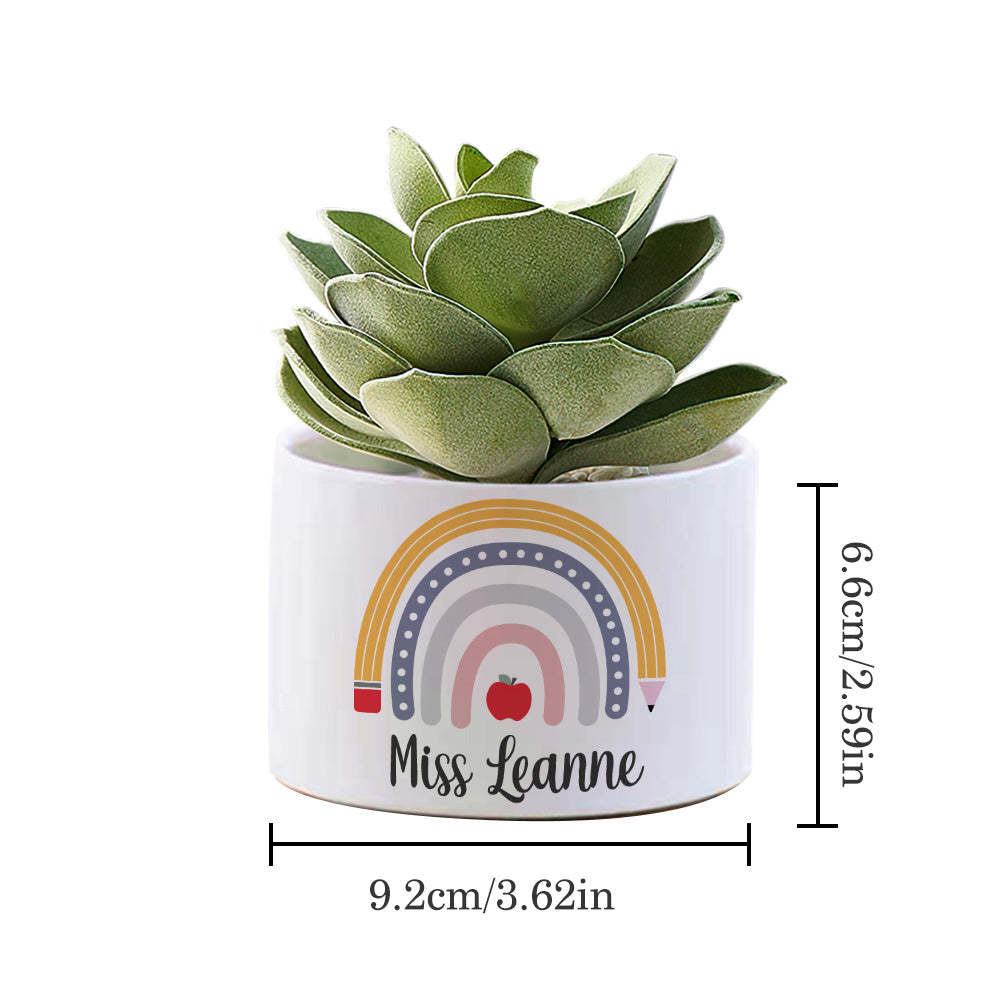 Personalized Teacher Flower Pot Rainbow Planter Back to School Gift for Teacher - Myphotowallet