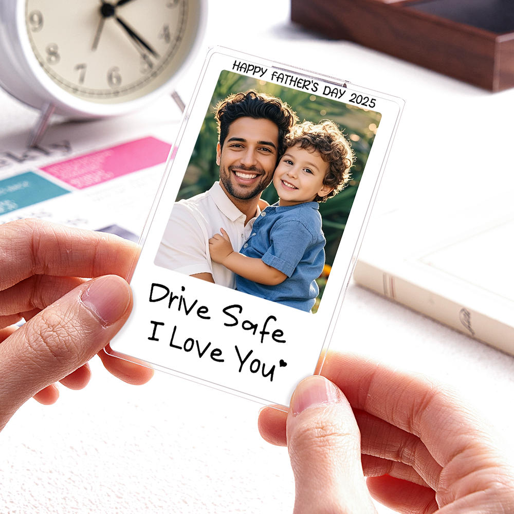 Car Visor Clip with Your Photo - Custom Visor Clip Drive Safe I love you Design - Car Accessories Gifts - 