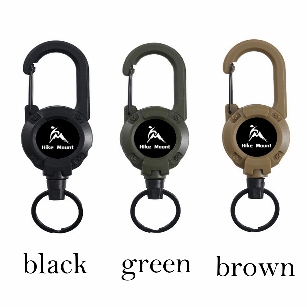 3 In 1 new multifunctional Retractable Pull Reel Carabiner Keychain, Strong Steel Wire Rope Buckle,Outdoor Sport Keychain Tool keychain accessories