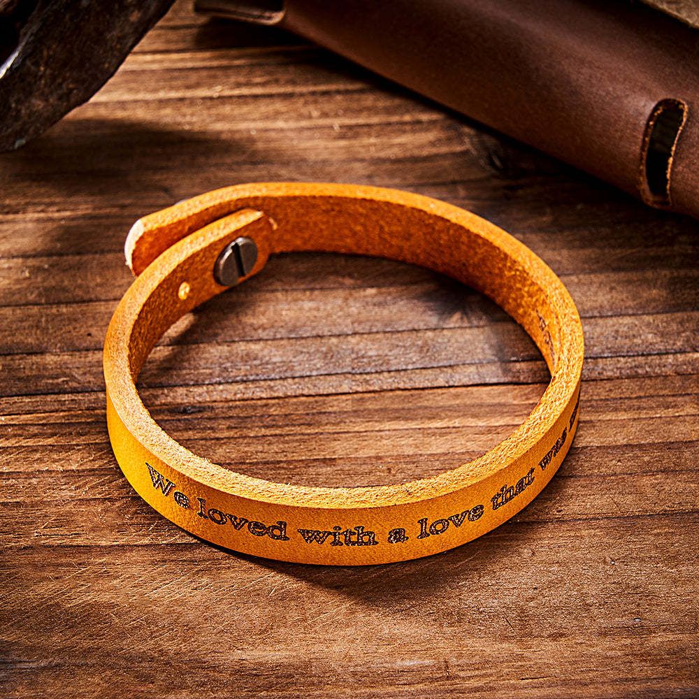 Engravable Retro Leather Bracelet Unique Style Men's Bracelet - Myphotowallet