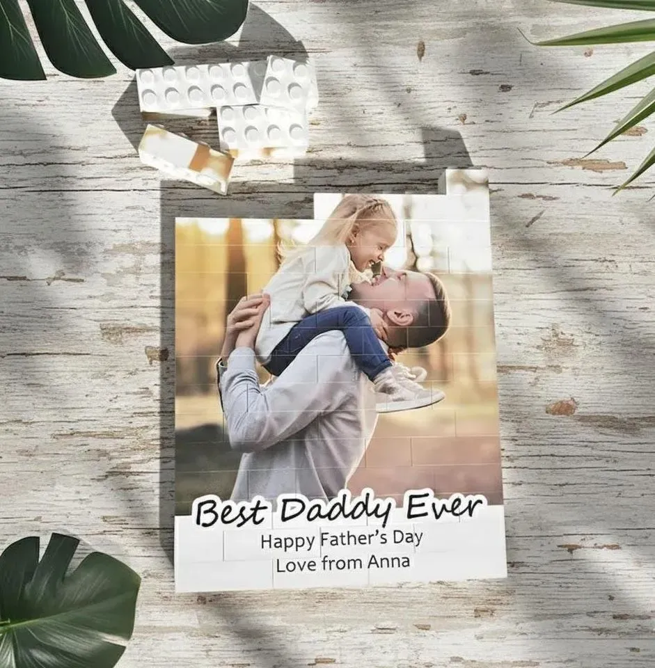 Custom Photo Brick Puzzle Frame – Build Gentle Love, A Meaningful Gift for Dad & Father's Day