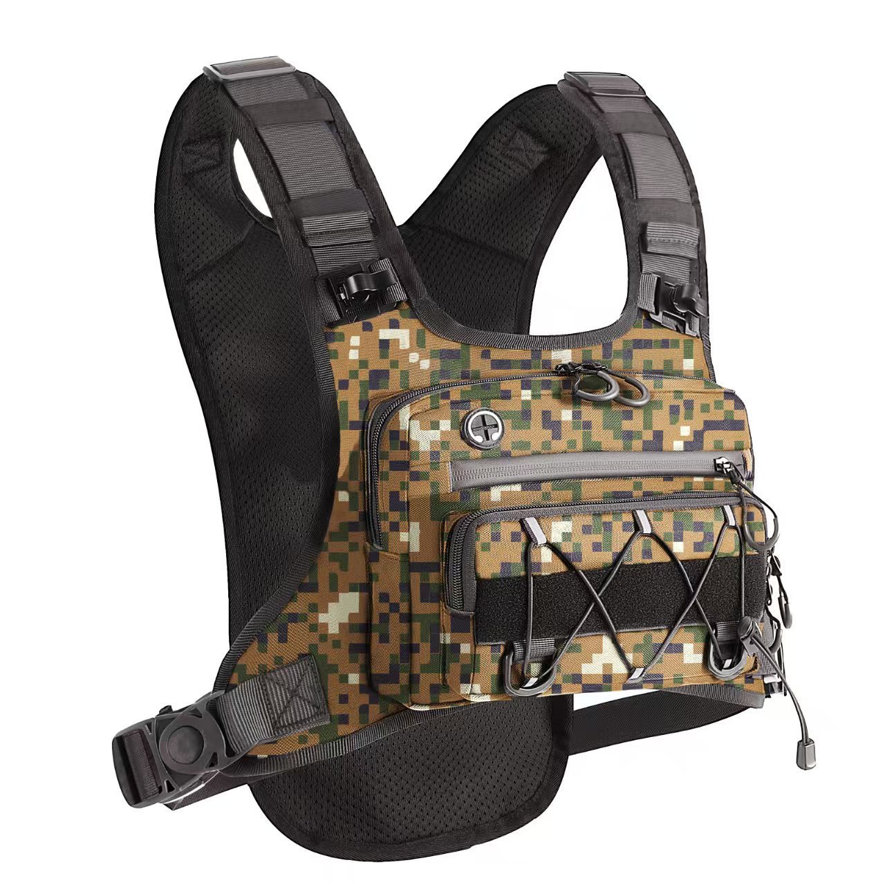 Running Vest for Men Tactical Hydration Backpack Adjustable Lightweight Chest Pack for Marathon Hunting Cycling