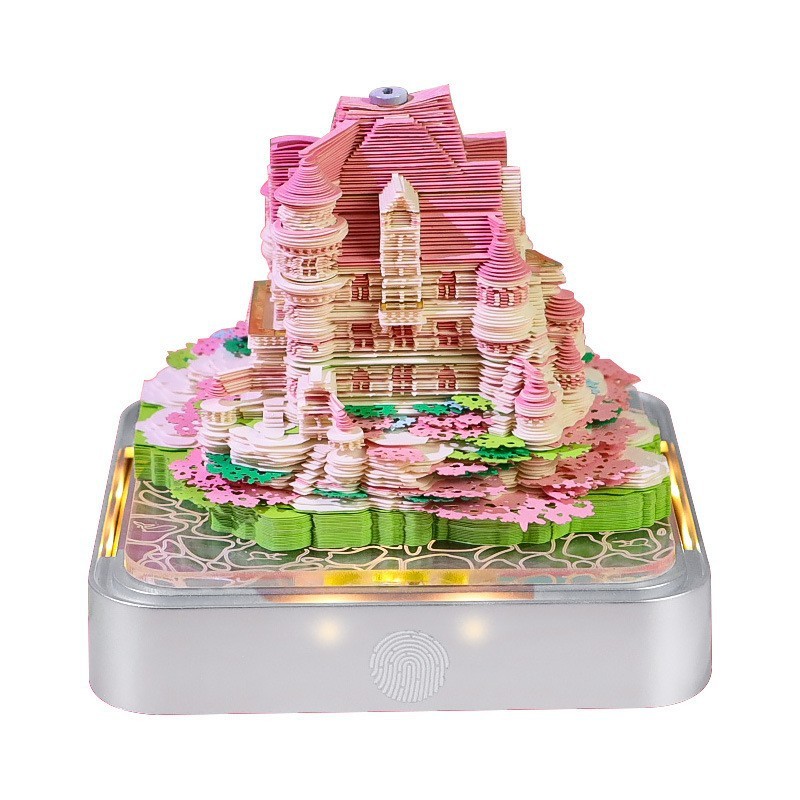 3D Paper Sculpture Desk Calendar with LED Light – Interactive Tear-Away Memo Pad, Time Piece 3D Art Ornament & Premium Gift