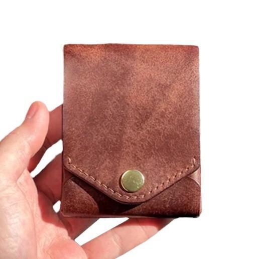 Retro Mini Coin Purse Creative Magnetic Men's Wallet Winter Popular Fashion Solid Color Multi-Function Storage Card Holder - myphotowallet