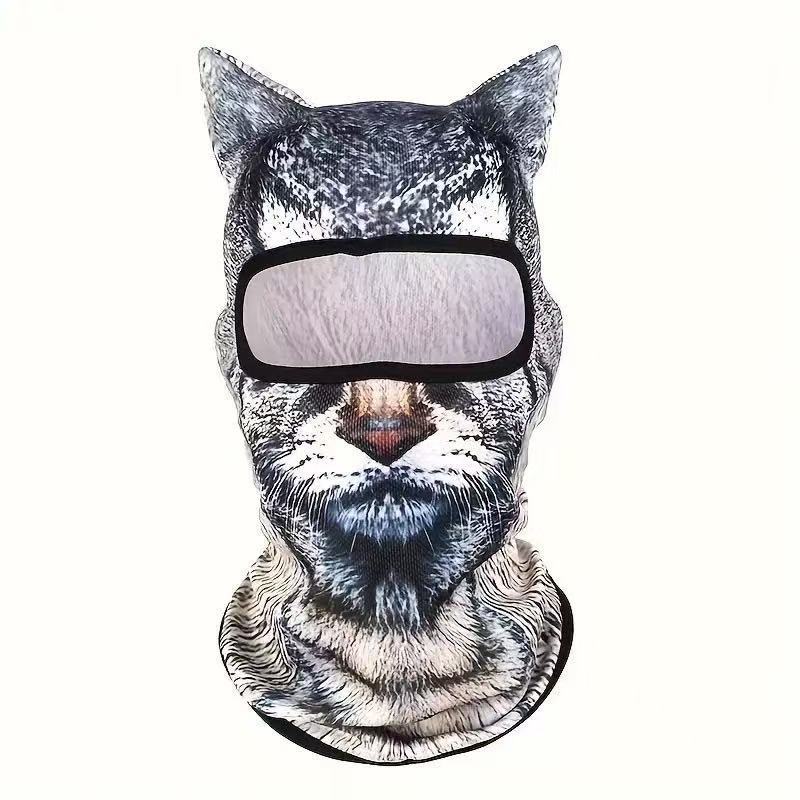 3D Animal Cat Balaclava Ski Mask – Full Face Mask with Ears for Outdoor Cycling, Snowboarding & Halloween