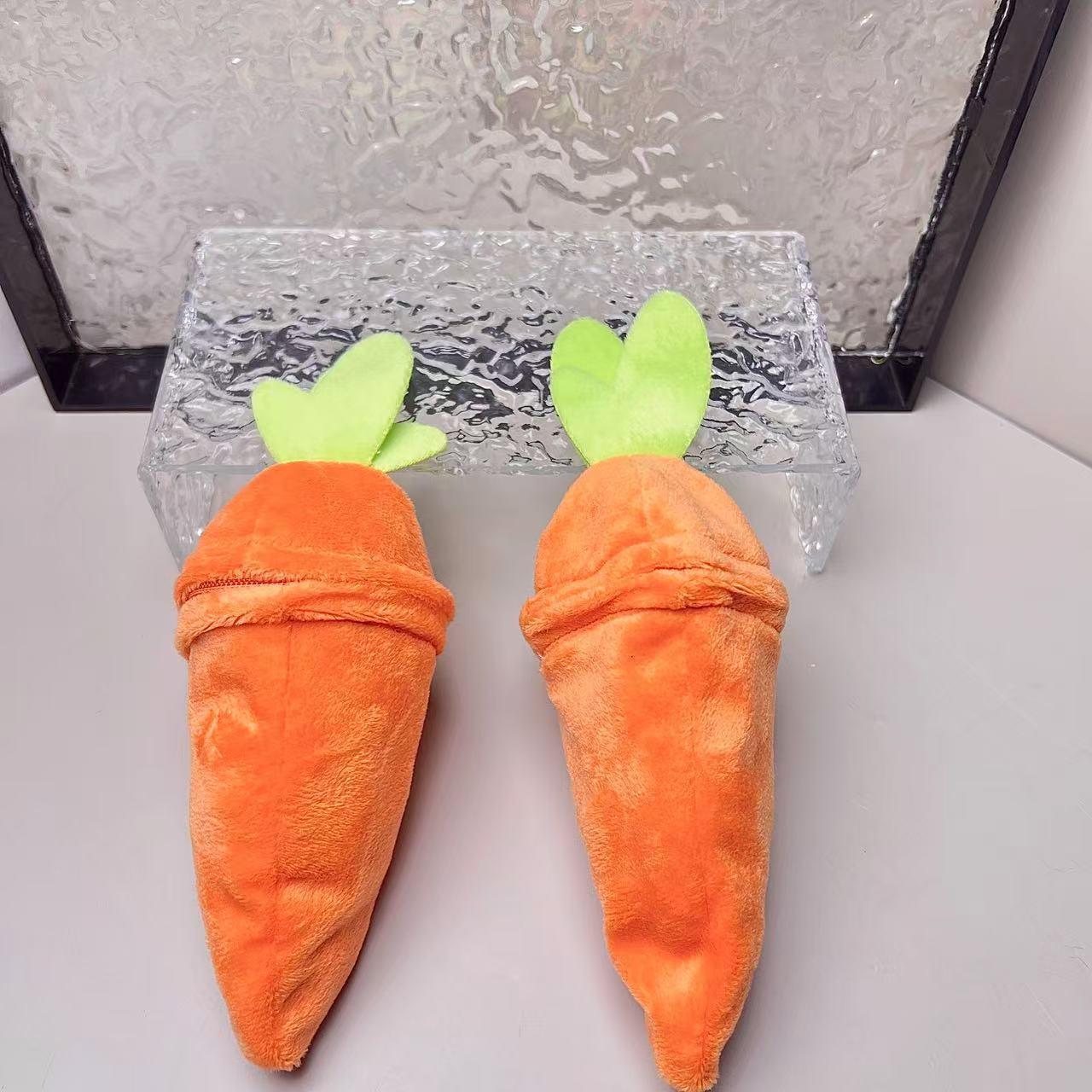 Plush Carrot Transforms into A Bunny Keychain Pendant Creative Coin Purse Small Gift Doll Pendant - myphotowallet