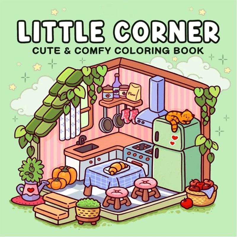 Cute & Comfy Coloring Book for Adults & Teens – 48 Pages Bold & Easy Cozy Lifestyle Line Art for Stress Relief & Relaxation