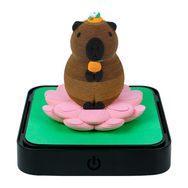 3D Paper Sculpture Desk Calendar with LED Light – Interactive Tear-Away Memo Pad, Time Piece 3D Art Ornament & Premium Gift