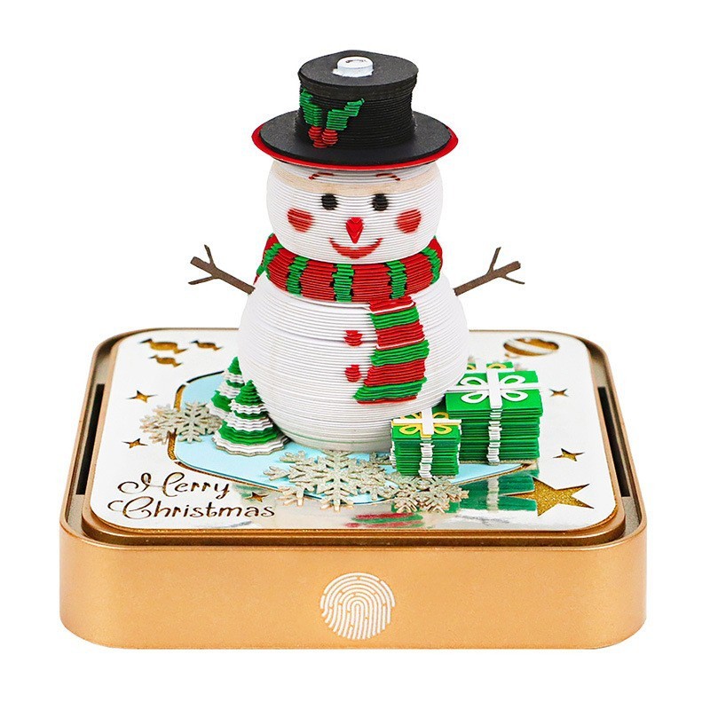 3D Paper Sculpture Desk Calendar with LED Light – Interactive Tear-Away Memo Pad, Time Piece 3D Art Ornament & Premium Gift
